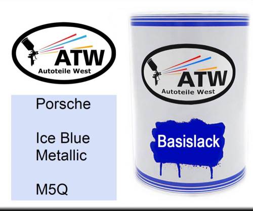 Porsche, Ice Blue Metallic, M5Q: 500ml Lackdose, von ATW Autoteile West.